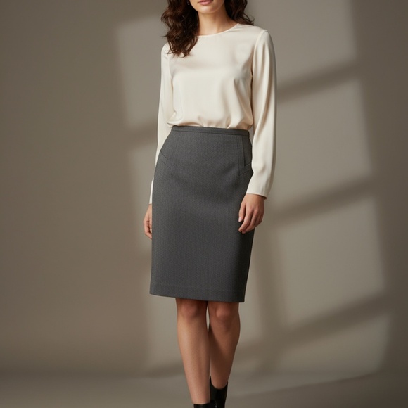 Express Design Studio Gray Pencil Skirt 8 - Picture 1 of 12